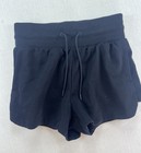 Women s Black Drawstring High Waisted Athletic Comfy Basic Lounge Shorts Size Xl