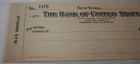 The Bank Of United States New York City Harlem Branch 1920s Antique Blank Check