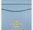 Coach Slim Id Card Case Powder Blue shiny Crinkle  Leather