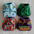 Set Of 4 Newborn Diaper Covers  By West Coast Dipes  Double-gusset  Fit 6-12 Lbs