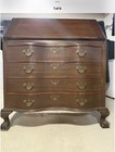 Antique Mahogany Secretary Desk With Claw Feet