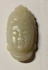 Vintage Chinese Carved Face     Light Green In Color Pendant     1 5  X  75  