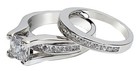Women s Stainless Steel Princess Cut Top Cz Wedding Ring Set Size 5-11