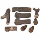9 Pcs Wood-like Ceramic Fireplace Logs Gas Ethanol Hand Crafted With Pine Cones