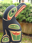 Northwest Coast Native Large Beautifully Detailed Yellow Cedar Raven