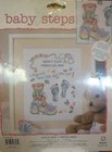 Nursery Decor Baby Steps 8x10 Counted Cross Stitch W foot Print Paint New Sealed