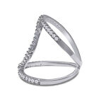 6 10 Ct Simulated Round Diamond Interlocking Oval Design Ring Sterling Silver