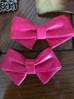 Lot 11 Pair Vintage Shoe Clips Red Pink Black Metal Leather Navy Bows Unique