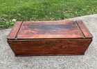 Antique Large Primitive Red Wash Pine Bread Dough Box Dovetailed W lid Farmhouse