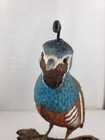 9 7  Resin  Antique California Quail - Hand Painted Bird On Tree Branch 