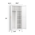 Metal Armoire Wardrobe Closet With Hanging Rod 71   Metal Wardrobe Cabinet