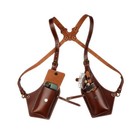 Tourbon Leather Men Carry Harness Underarm Holster Phone Pistol Pouch Suspenders
