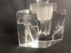 Antique Crystal Perfume Bottle scent Bottle nude deer etched art Decoc 1940