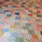Vintage Crazy Quilt Topper Unfinished 90  Long X 69  Wide Cal King