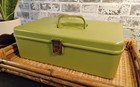 Vintage Wil-hold Wilson Mfg Sewing Box   Green Retro   Euc