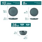 Plates And Bowls Sets  24 Pieces Stoneware Dinnerware Set For 8  Ceramic Dish   