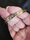 Vtg Sterling Silver 925 Floral Engraved Bangle Bracelet Slim Stackable Artisan