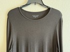 Eileen Fisher Brown Viscose Jersey Shift Dress Size Medium Long Sleeve