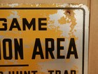 Vtg Used Pennsylvania Game Commission Propagation Area Metal Sign  Cabin Decor
