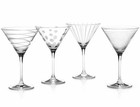 Mikasa  cheers  Martini Glasses - Set Of 4 Etched Crystal - 10oz - New In Box