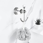 Crystal Towel Hook Chrome  Bath Robe Hook  Silver Bathroom Wall Hooks Double    
