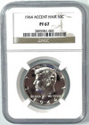 1964 Accented Hair Kennedy Half Dollar Proof Ngc Pf 67 Pr 90  Silver Coin 50c
