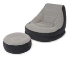 Intex 68564e Inflatable Ultra Lounge Chair With Cup Holder And Ottoman Set  Gray