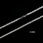 Solid 925 Sterling Silver 5mm 20  Diamond Cut Rope Chain Necklace Mens Womens