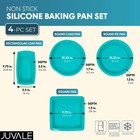 Silicone Baking Pans  Teal Cake Pan  4 Pack 
