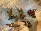 Lot Of 5 Vintage Barclay Manoil Lead Toy Soldier Repaired For Display