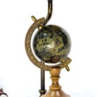 Pair Of Mid-century Modern Table Lamps     Vintage With Wood Base And World Globe