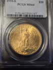1910-s  20 Gold Saint Gaudens Pcgs Ms 64 Gorgeous Coin  
