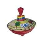 Vintage Spinning Top Tin Toy   Farm House Tractor Animals   Excellent Condition 