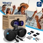 Pyle Plmrwk81bk Dual 8  Marine Black Wakeboard Speaker W  Led Lighting