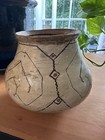Vintage Shipibo Conibo Pottery Vessel Jar Peruvian Amazon Tribe Geometric Design