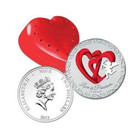 2013 Love Is Precious Red Hearts 1 Oz Silver Coin Gift For Anniversary
