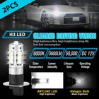 2pcs H3 Led Fog Driving Light Bulbs Conversion Kit Super Bright Drl 6000k White