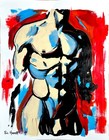 Original Male Torso 11x14 Paper Bold Expressionist Painting Signed Home Decor
