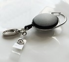 2 Pack Retractable Id Badge Holders Heavy Duty Reel With Clip   Keychain