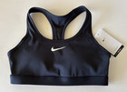 Nike Padded Sports Bra Small Swoosh Black Racerback Med Support Dx6821-010