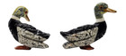 Ducks Figurines Set Of Two Hand Carved Stone Statue Colorful Collectors Nature