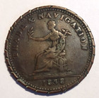 1838 Trade   Navigation Antique Vintage Old Penny Coin