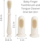 Oral Care Set For Baby  ivory  Includes Dual-sided Baby Finger Toothbrush X 2  T