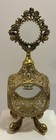 Hollywood Regency Ormolu 4 Panel Perfume Bottle Beveled Glass Cherubs Rare 9   