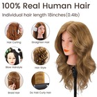 Mannequin Head With 100  Real Hair For Cosmetology  18  Light Brown Hairdress   