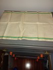 New Stevens Vintage Linen Dish Tea Towel Fabric Toweling Green Yellow Stripe