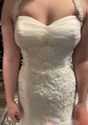 Anjolique Ivory Sweetheart Sleeveless Mermaid Wedding Dress Size 10 Train