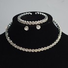 Accessories Three-piece Set Wedding Fashion Zircon Water Drop Necklace Earrings