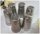 Set 6 Vintage Hammered Aluminum Tumblers 16 Oz Silver Metal Mcm Barware 5 75 