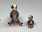 Vintage Hagen Renaker Miniature Pink And Gray Ostrich Mom And Baby Figurine Set